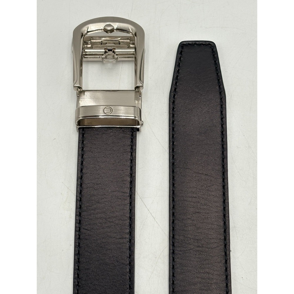Nexbelt Ratchet Belt Mens Black  Smooth Leather Adjustable No Holes Buckle 47"